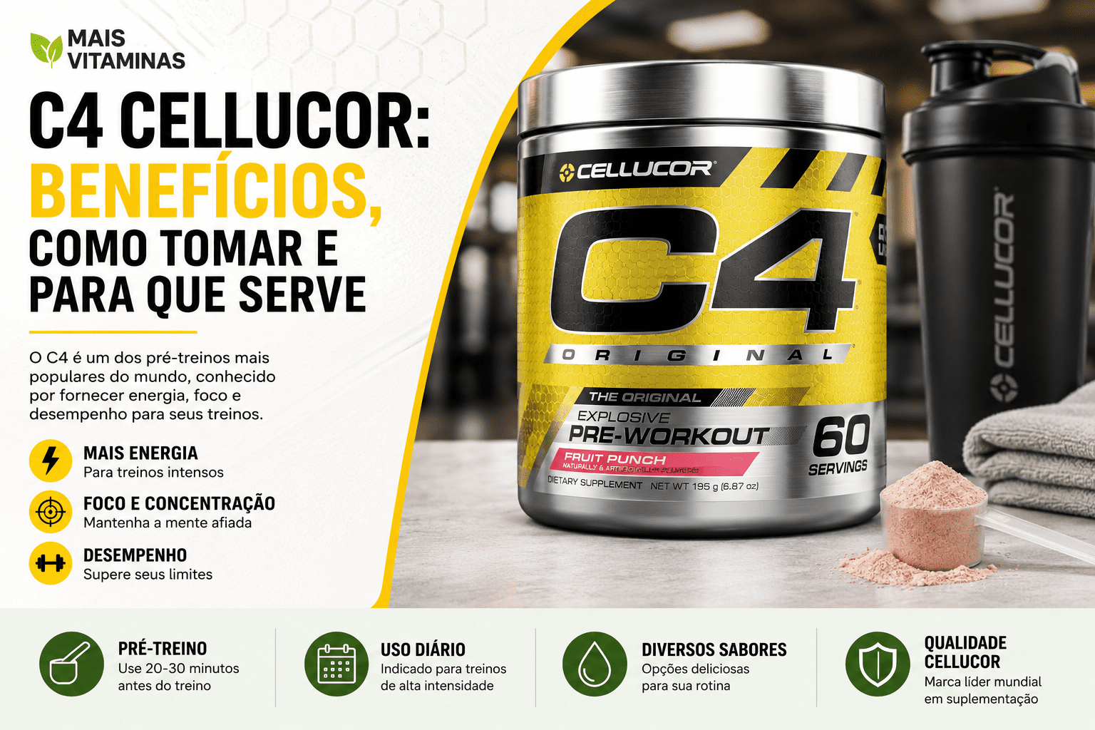 C4 Cellucor: Benefícios, Como Tomar e Para Que Serve