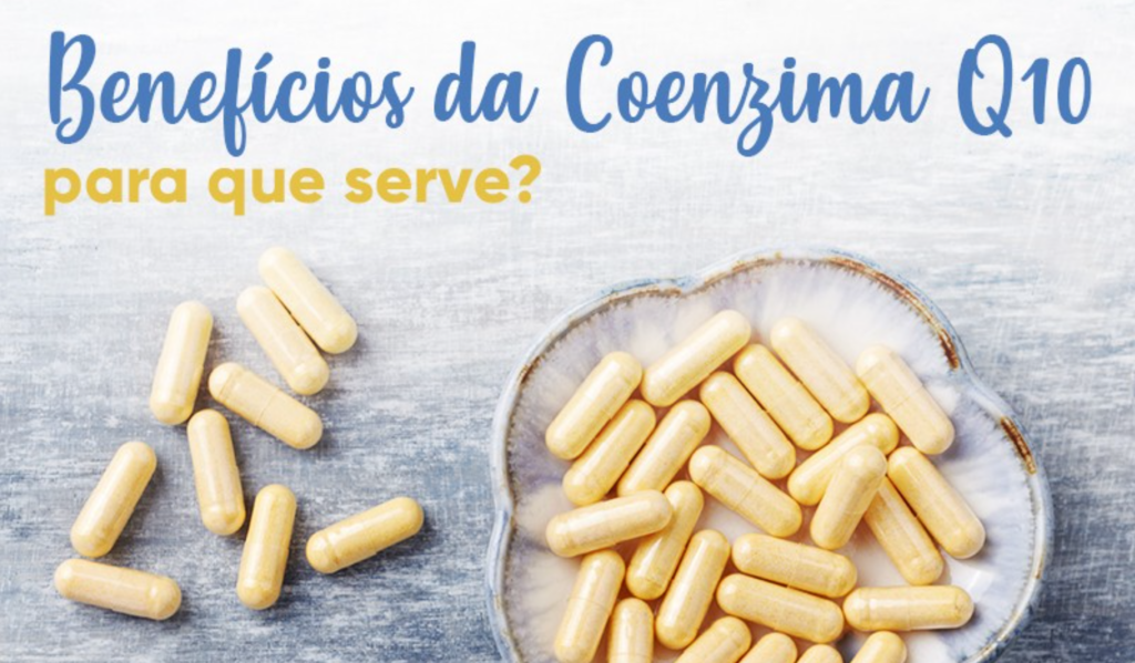 Suplemento de Coenzima Q10 utilizado para energia e saúde cardiovascular