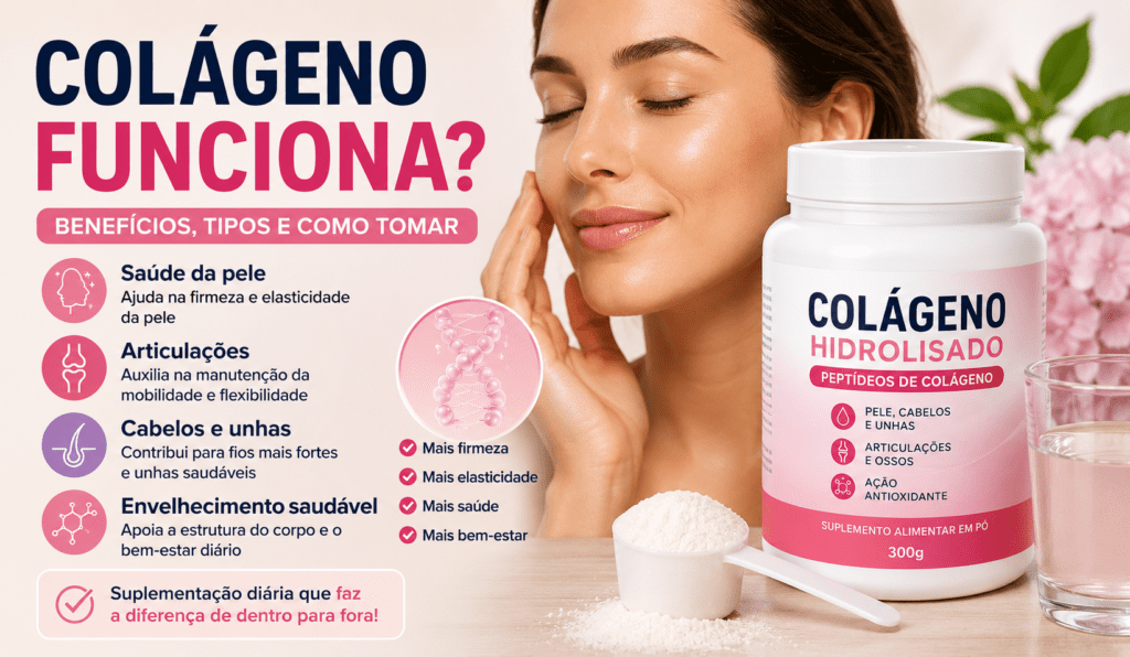 Suplemento de colágeno utilizado para pele e articulações