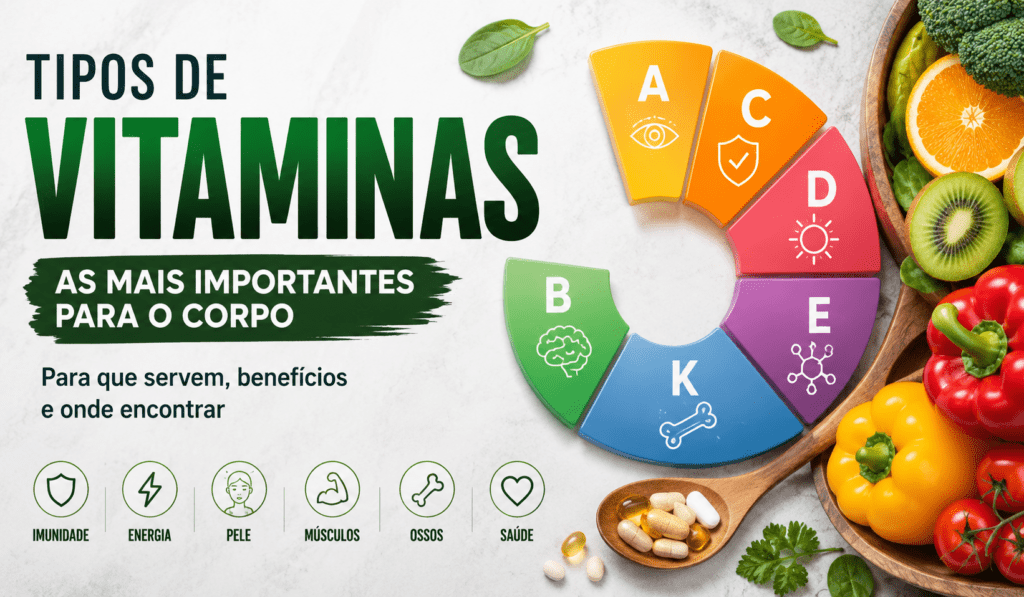 Principais tipos de vitaminas importantes para saúde e organismo
