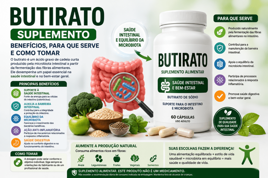 Suplemento de butirato e seus benefícios para saúde intestinal e microbiota