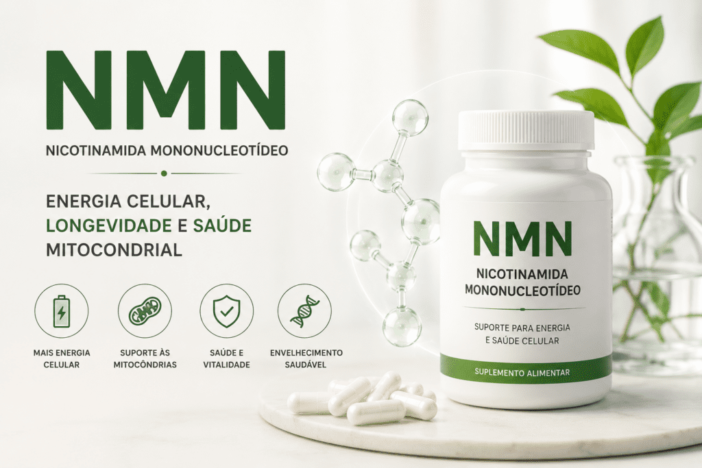 NMN suplemento para energia celular, NAD+, longevidade e saúde mitocondrial