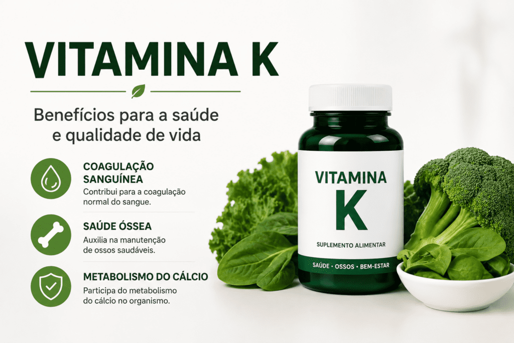 Vitamina K e seus benefícios para coagulação sanguínea, ossos e metabolismo do cálcio