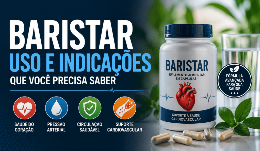 Baristar suplemento alimentar em cápsulas com informações sobre uso e indicações
